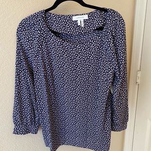 Lark & Ro 3/4 Sleeve Crew Neck Gathered Blouse